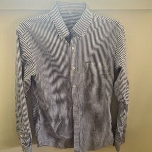 J.Crew Men’s Small Blue & White Striped Button Down Shirt Classic Fit